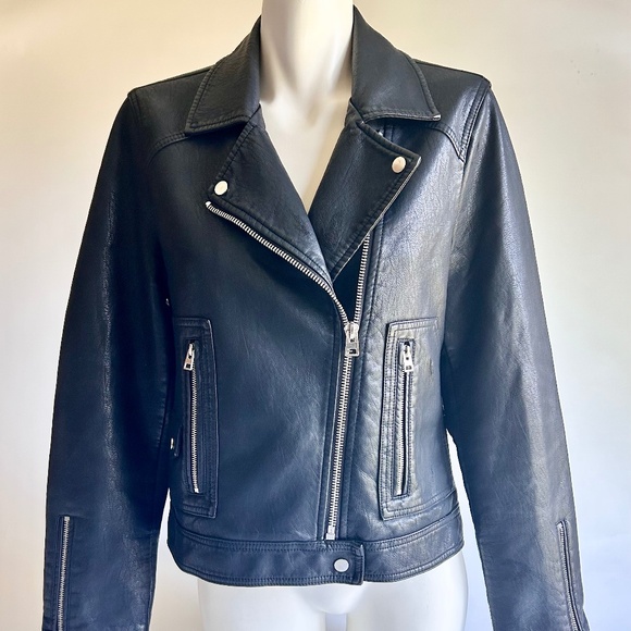 Topshop Jackets & Blazers - Topshop Black Leather Moto Jacket